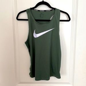 Nike Dri-fit running tank- olive size small